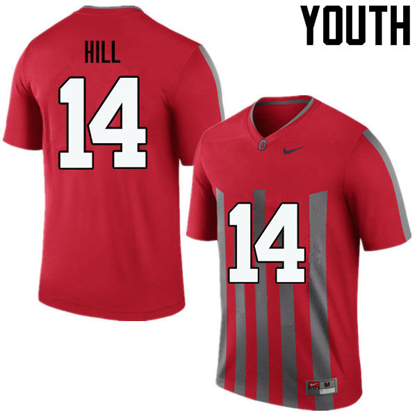 Youth Ohio State Buckeyes #14 KJ Hill College Football Jerseys Game-Throwback